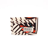 Card Case - Chocolate Banana Leaves, Orange & Blue -