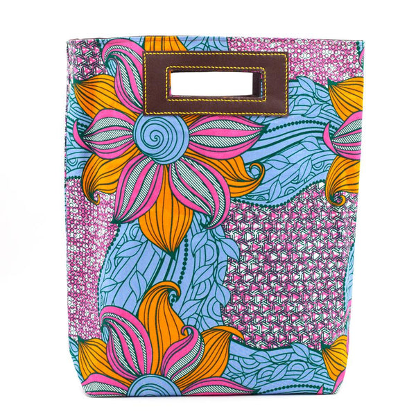 アケロバッグ4WAY - ビッグフラワー・ブルー＆オレンジ -