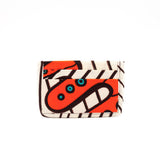 Card Case - Chocolate Banana Leaves, Orange & Blue -